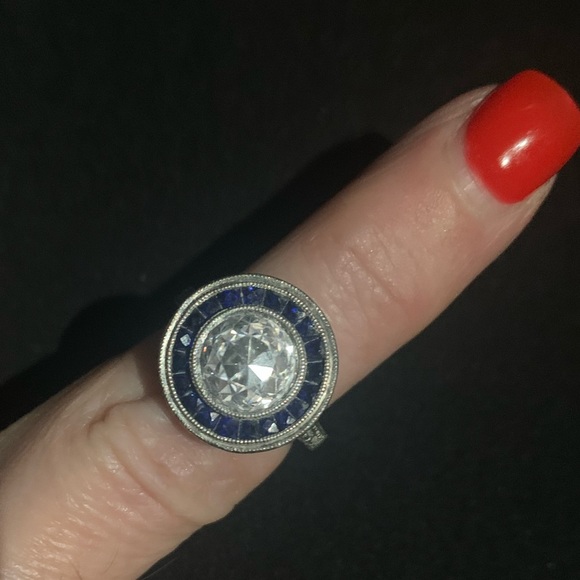 Art Deco 2 ct  old European Cz ring - Picture 3 of 7